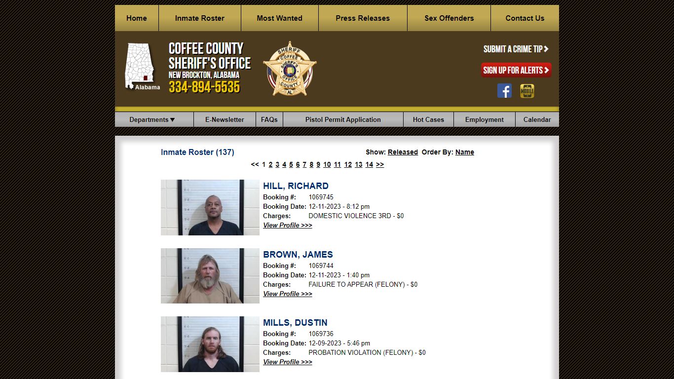 Inmate Roster - Current Inmates Booking Date Descending - Coffee County ...