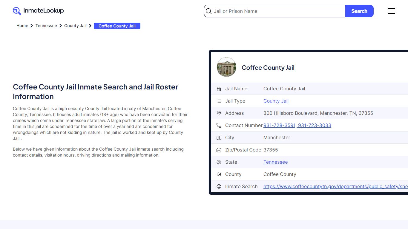 Coffee County Jail Inmate Search, Jail Roster, Bookings, Arrests ...